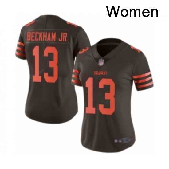 Womens Odell Beckham Jr Limited Brown Nike Jersey NFL Cleveland Browns 13 Rush Vapor Untouchable